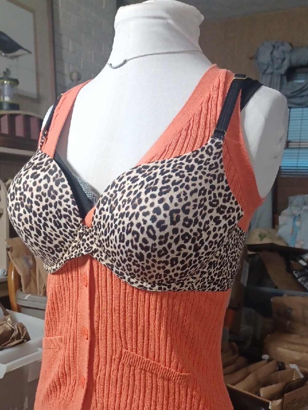 Leopard Print Underwire Bra in Tan and Black